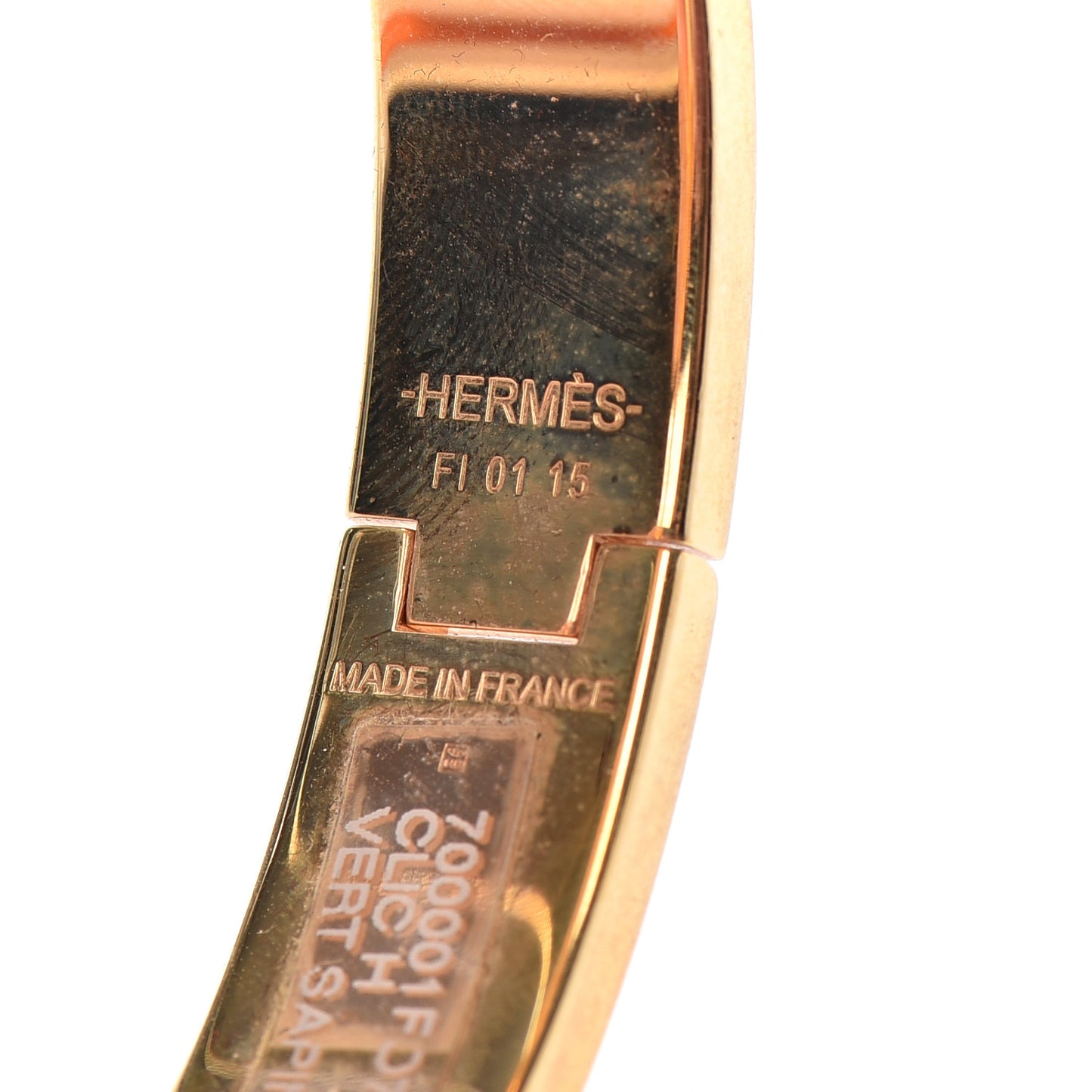 Enamel Narrow Clic Clac H Bracelet Vert Sapin