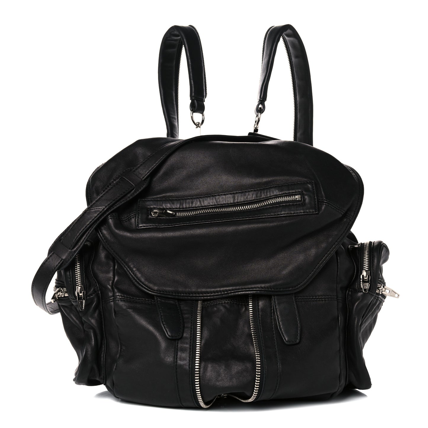 Lambskin Marti Backpack Bag Washed Black Rhodium Hardware