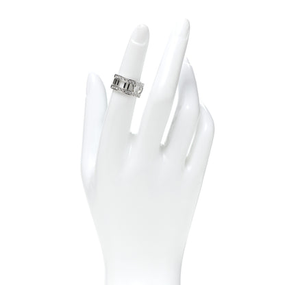 Tiffany 18K White Gold Diamond Wide Atlas Open Ring 50 5.5 2 of 5