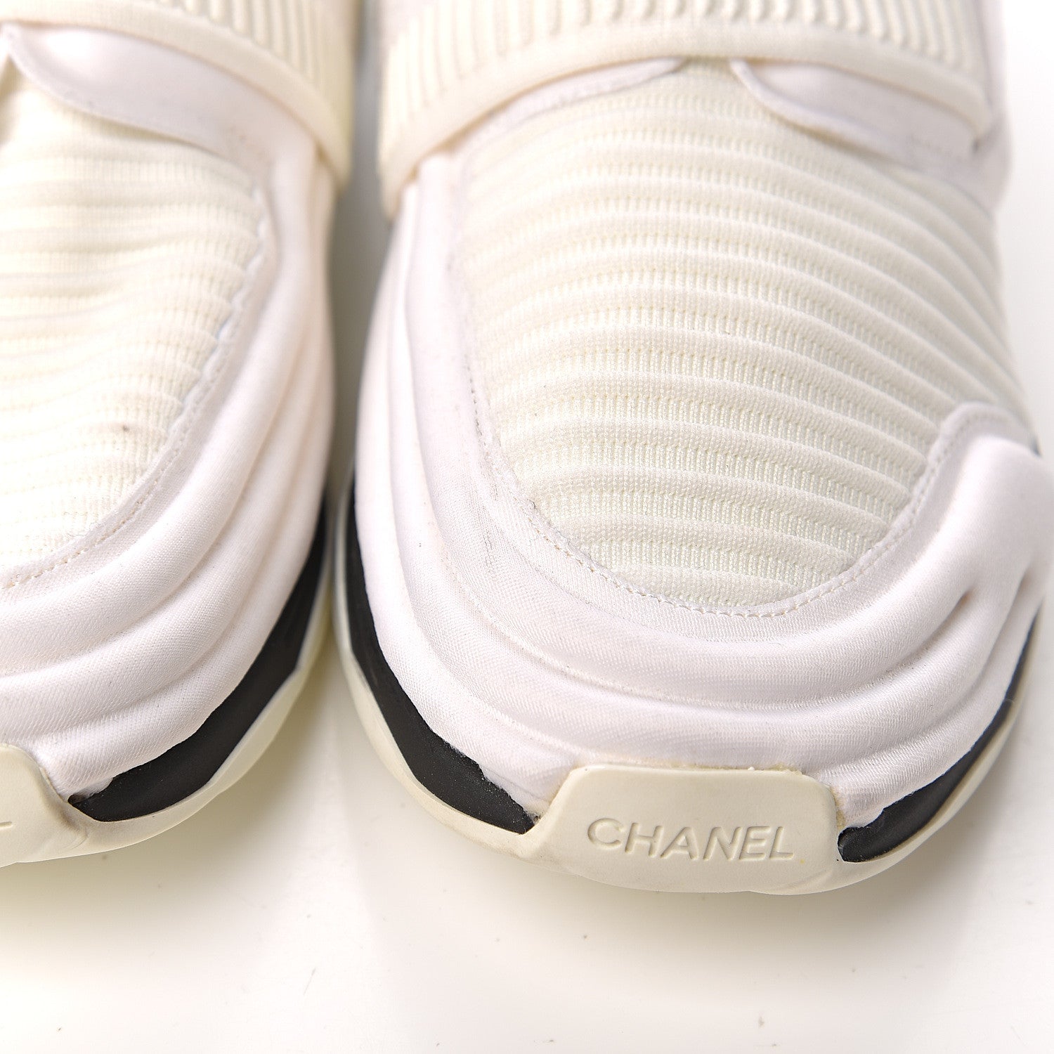 Chanel Stretch Fabric CC Sneakers 39 White 10 of 13