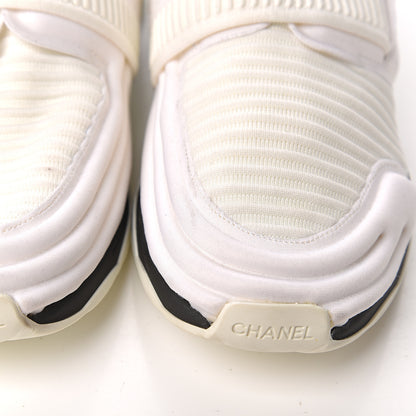 Chanel Stretch Fabric CC Sneakers 39 White 10 of 13