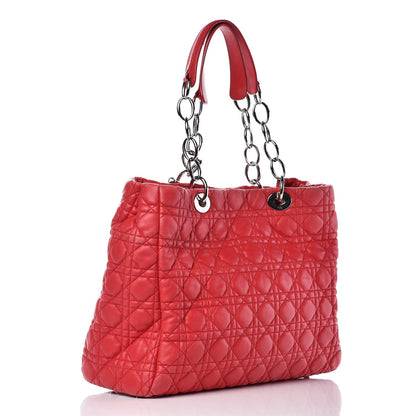 Christian Dior Lambskin Cannage Large Dior Soft Shopping Tote Coral 3 of 16