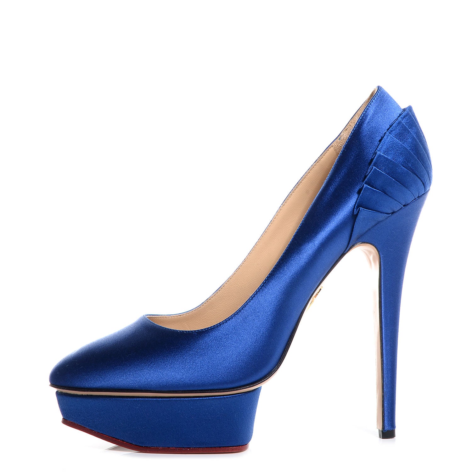FASHIONPHILE CHARLOTTEOLYMPIASatinPalomaPumps40Blue 1 of 6