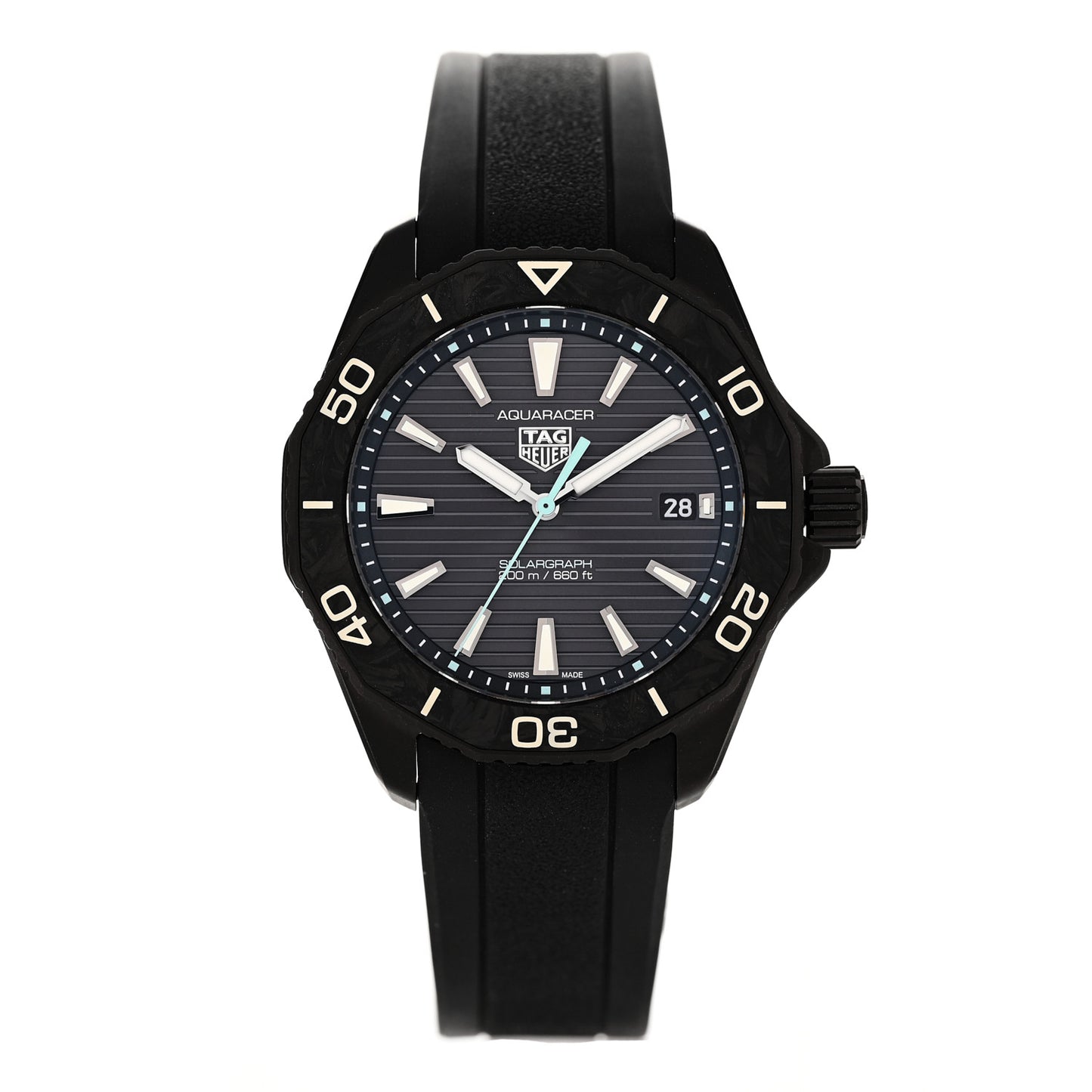 Stainless Steel Rubber 40mm Aquaracer Professional 200 Solargraph Quartz Watch Black WBP1112