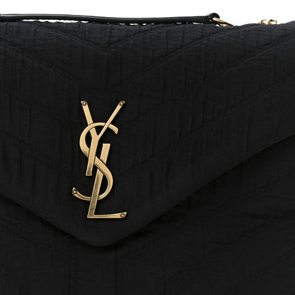 Saint Laurent Fabric Y Quilted Monogram Small Loulou Chain Satchel Black 9 of 12