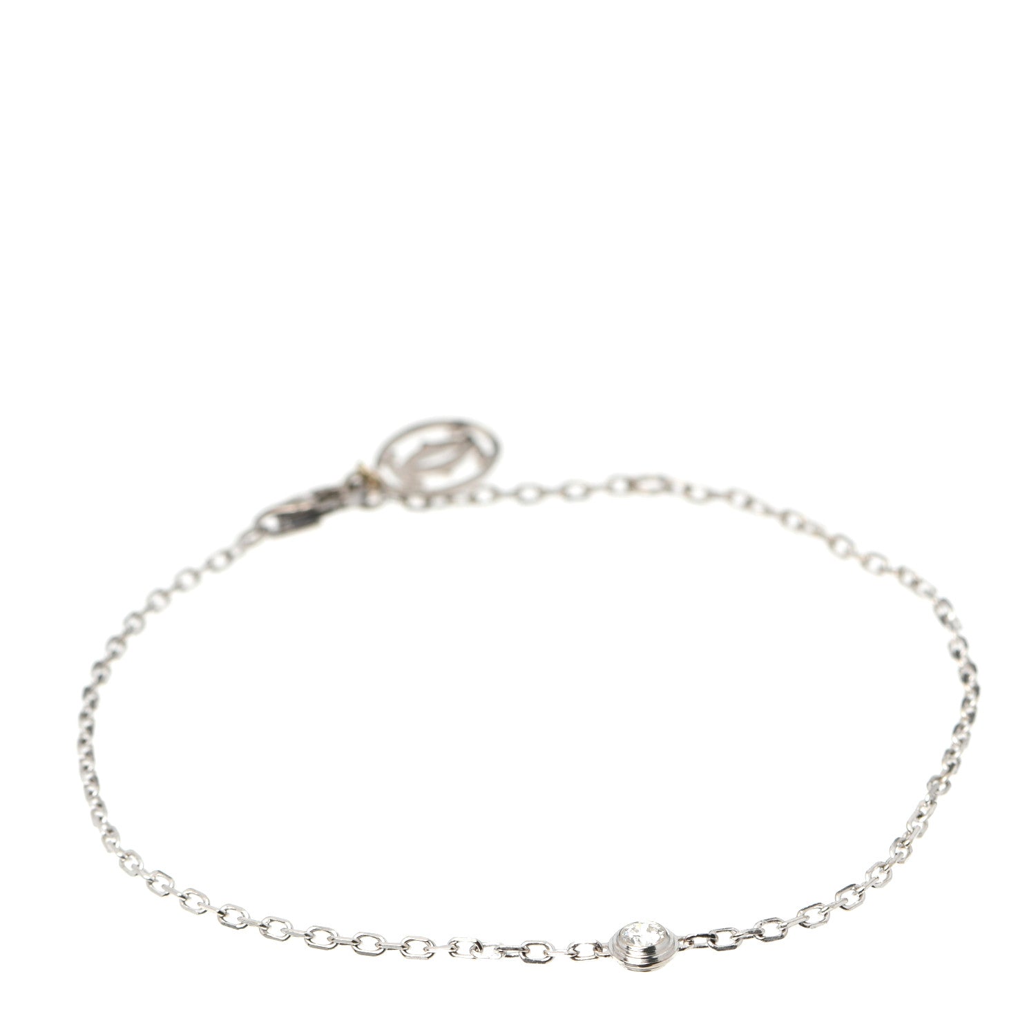 Cartier 18K White Gold Diamond SM D'Amour Bracelet 1 of 6