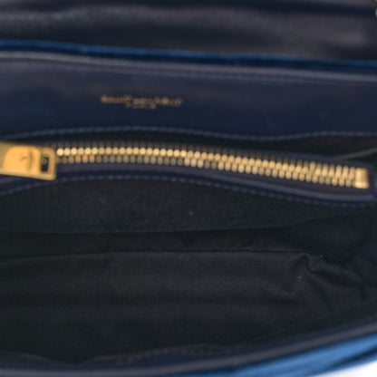 Saint Laurent Velvet Y Quilted Monogram Small Loulou Chain Satchel Medium Blue 5 of 10
