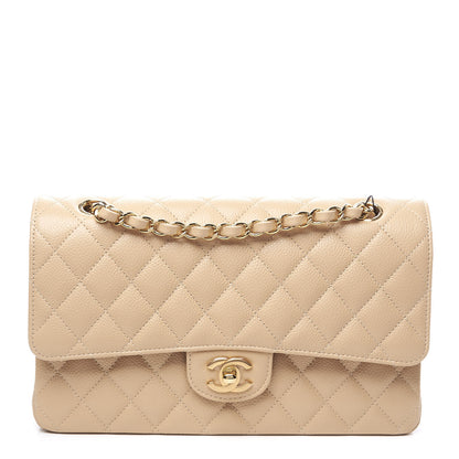 Chanel Caviar Quilted Medium Double Flap Beige Clair 1 of 10