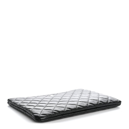 Chanel Iridescent Caviar Quilted Medium Cosmetic Case Black 4 of 9