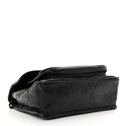 Saint Laurent Crinkled Calfskin Matelasse Monogram Baby Niki Chain Satchel Black 4 of 14