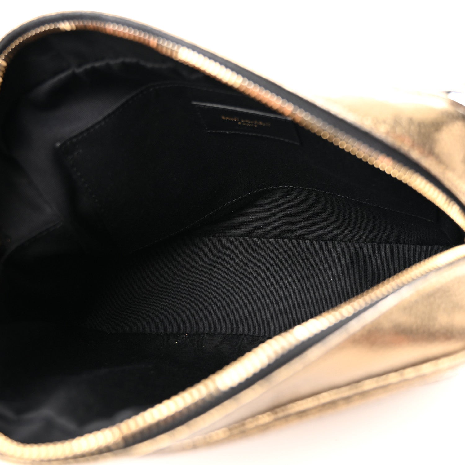 Saint Laurent Calfskin Lame Monogram Small Lou Camera Bag Gold Olive 5 of 9