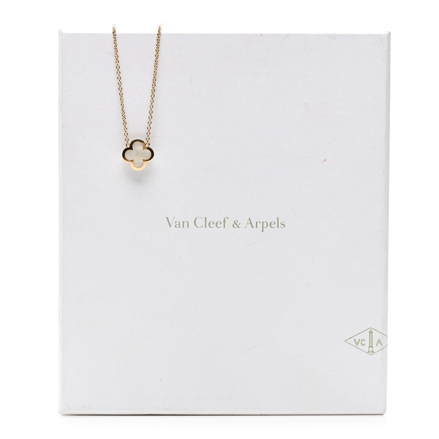 18K Yellow Gold Mother of Pearl Pure Alhambra Pendant Necklace