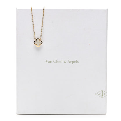 Van Cleef & Arpels 18K Yellow Gold Mother of Pearl Pure Alhambra Pendant Necklace 6 of 6