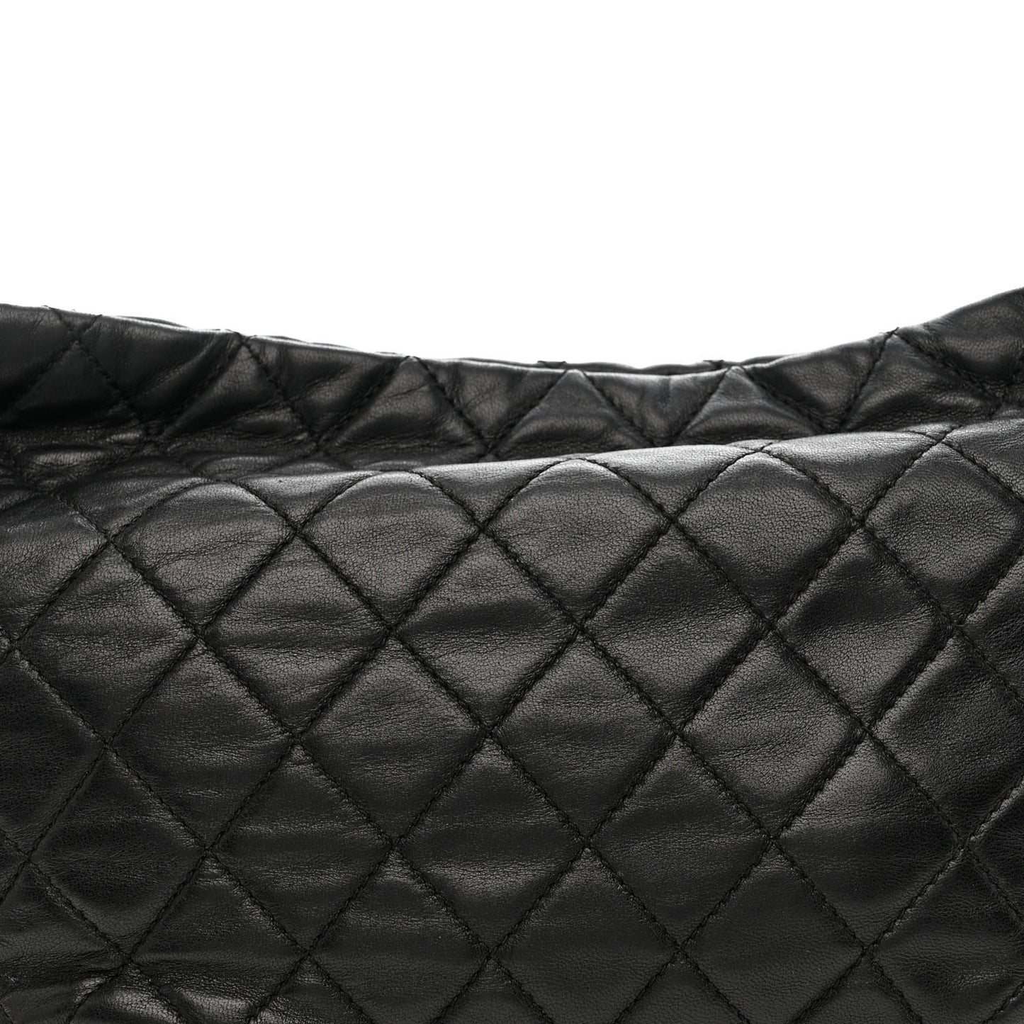 Lambskin Small Chain Mail Hobo Black