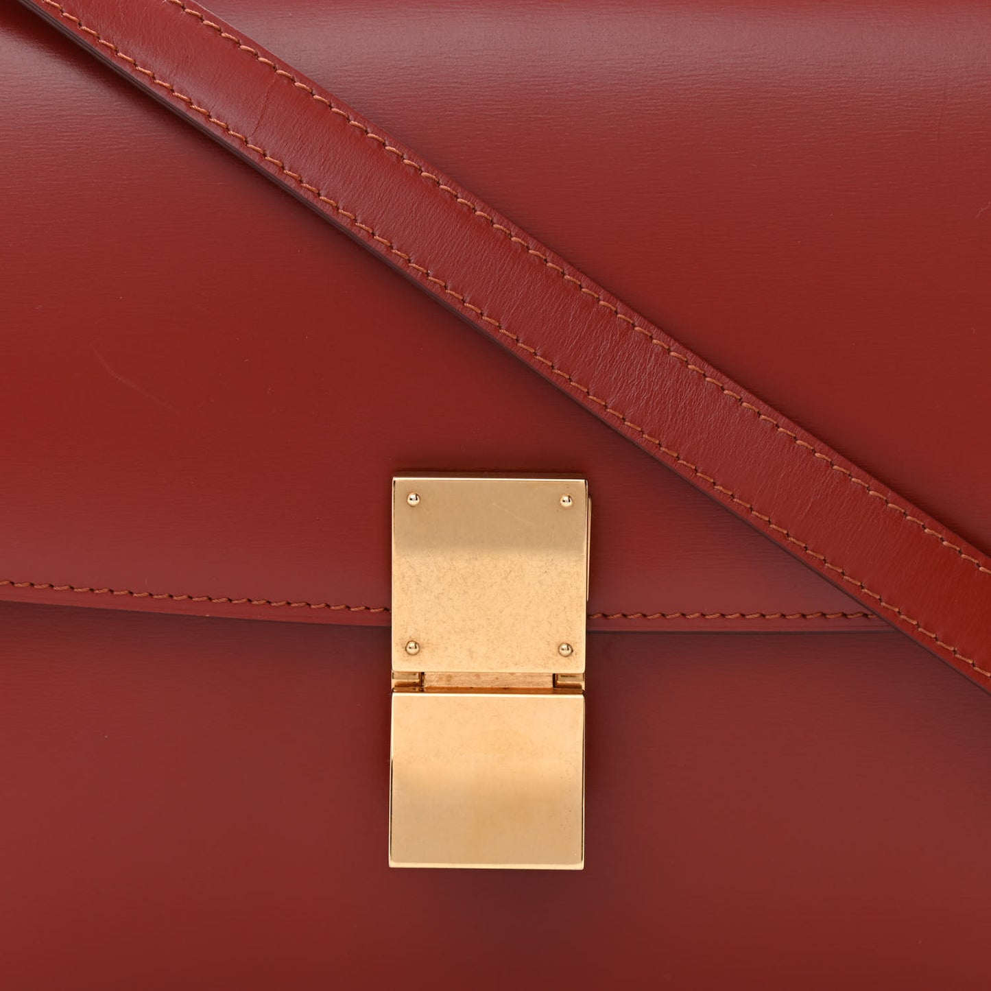 Box Calfskin Medium Classic Box Flap Bag Dark Brick