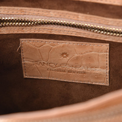 Nancy Gonzalez Crocodile Medium Flap Chain Shoulder Bag Beige 6 of 9