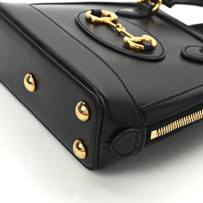 Gucci Boarded Plutone Calfskin Mini Horsebit 1955 Top Handle Bag Black 11 of 11