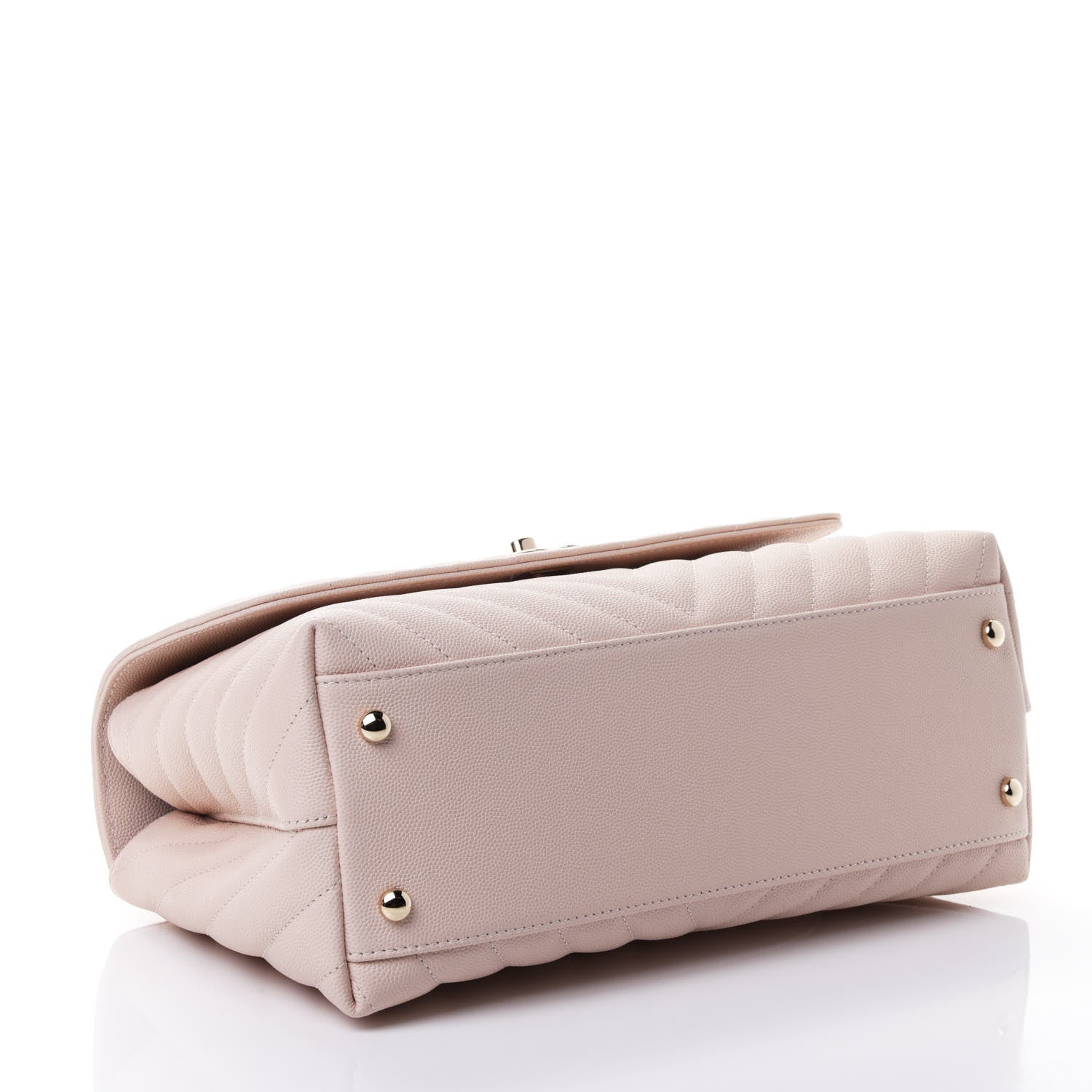 Chanel Caviar Lizard Embossed Chevron Quilted Small Coco Handle Flap Beige 3 of 4
