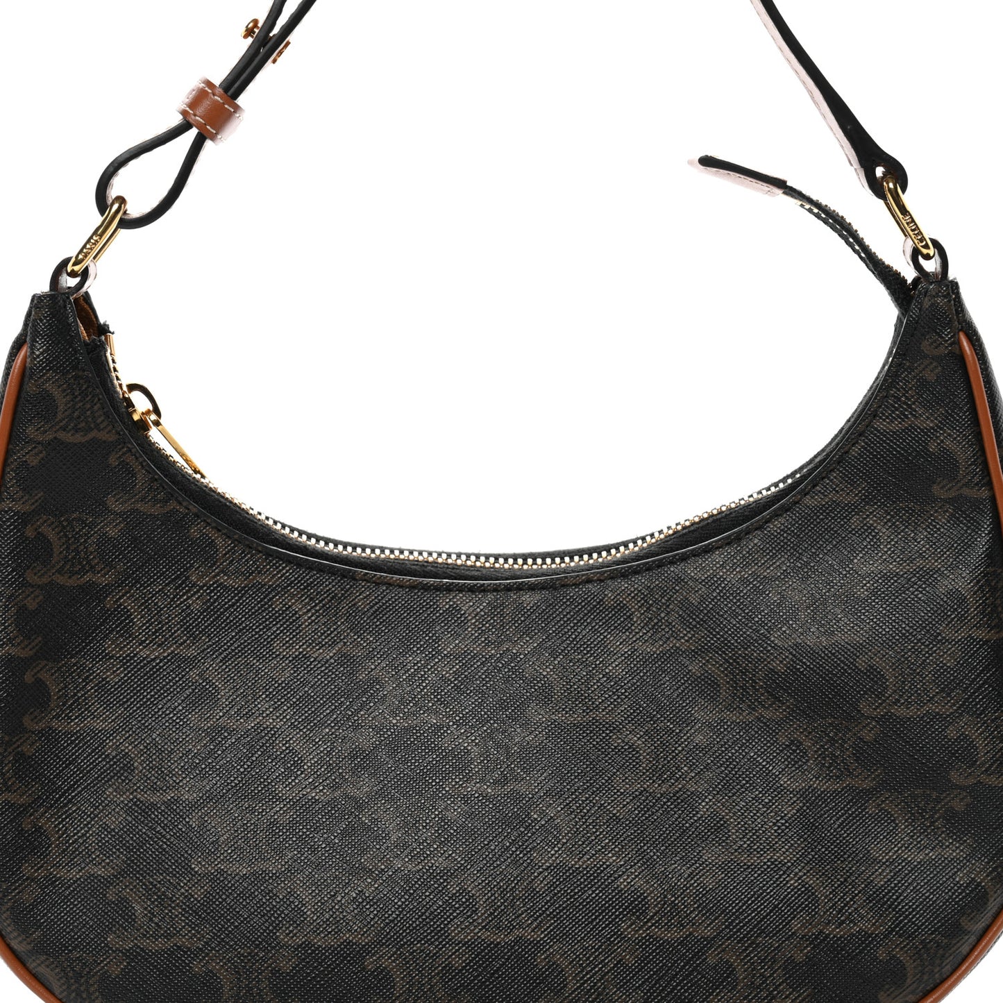 Triomphe Canvas Calfskin Ava Shoulder Bag Tan