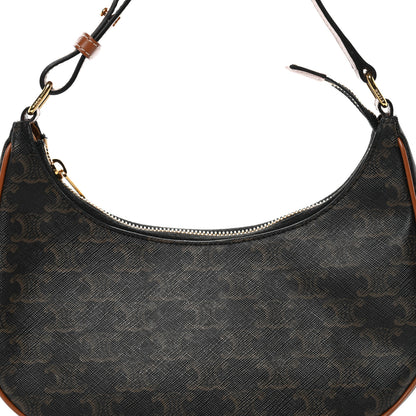 Celine Triomphe Canvas Calfskin Ava Shoulder Bag Tan 8 of 10