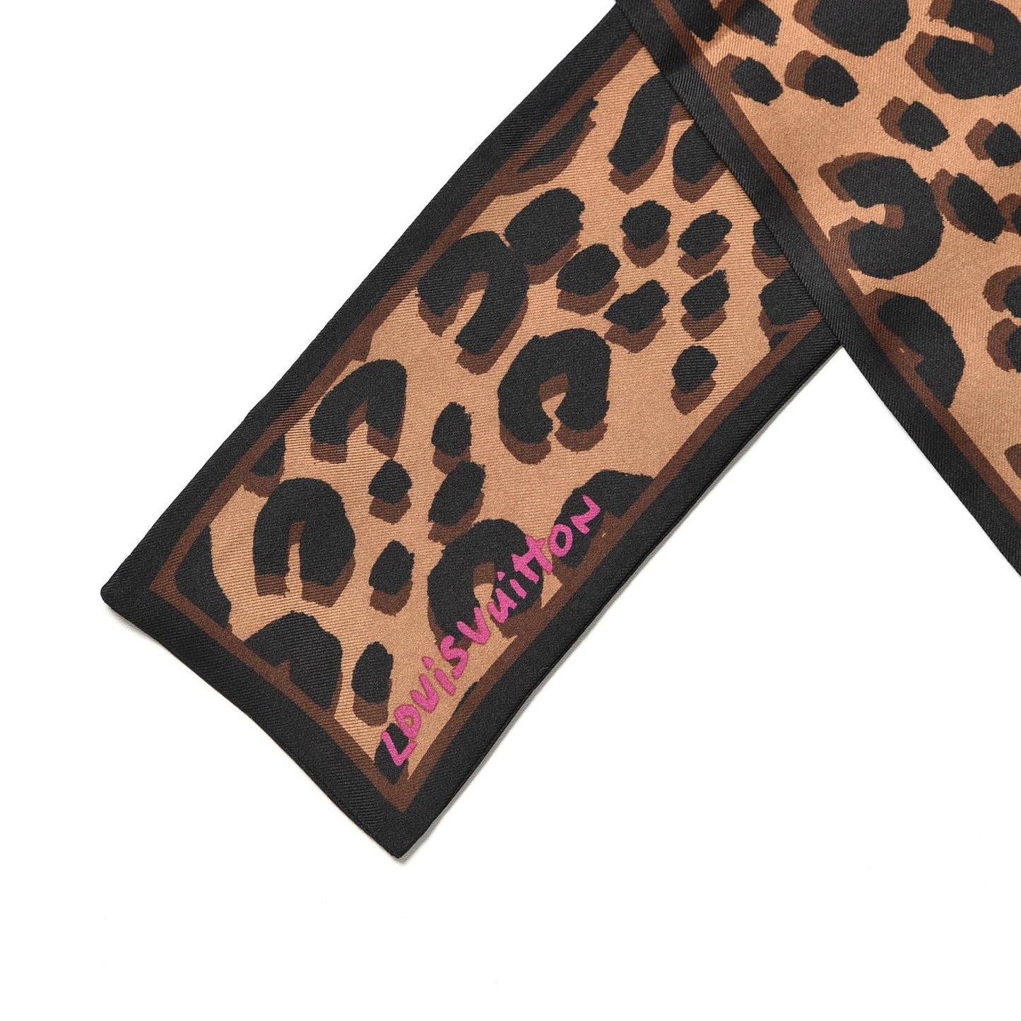 Silk Leopard Bandeau Scarf Marron