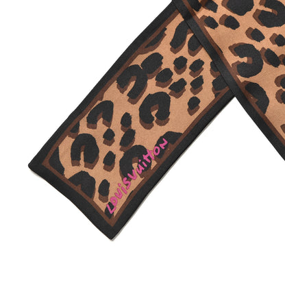 Louis Vuitton Silk Leopard Bandeau Scarf Marron 2 of 4