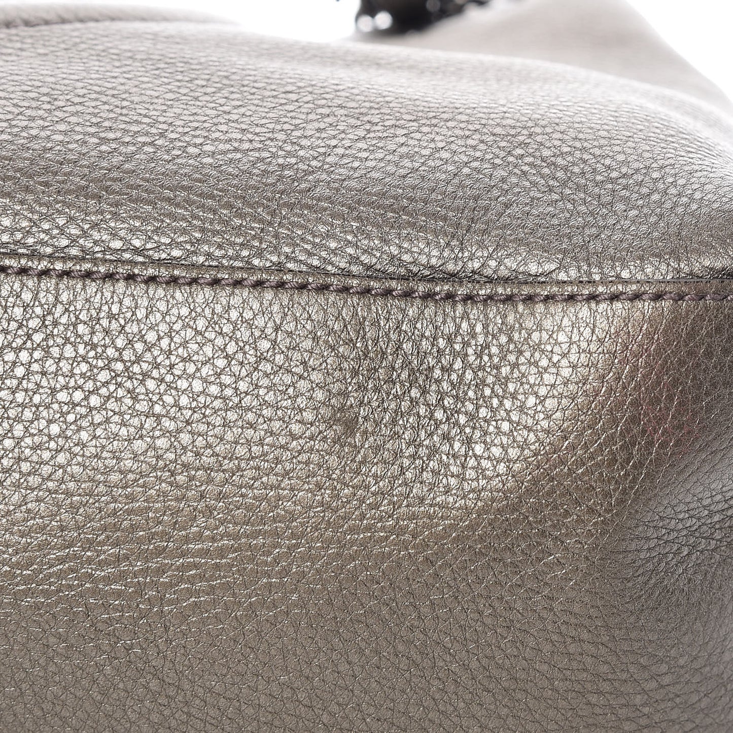 Metallic Pebbled Calfskin Medium Soho Chain Shoulder Bag Sasso