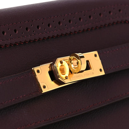 Hermes Swift Ghillies Kelly Longue Wallet Bordeaux Orange Poppy 13 of 15