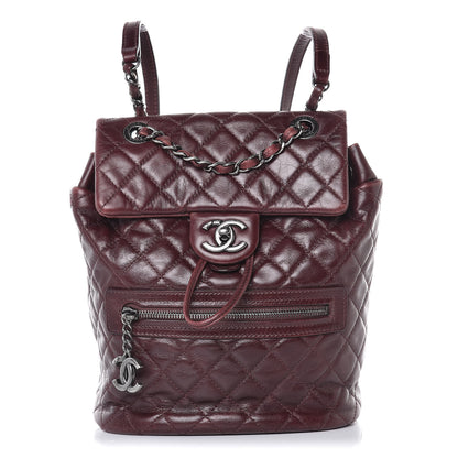 Chanel Glazed Calfskin Quilted Small Salzburg Backpack Burgundy 1 of 17