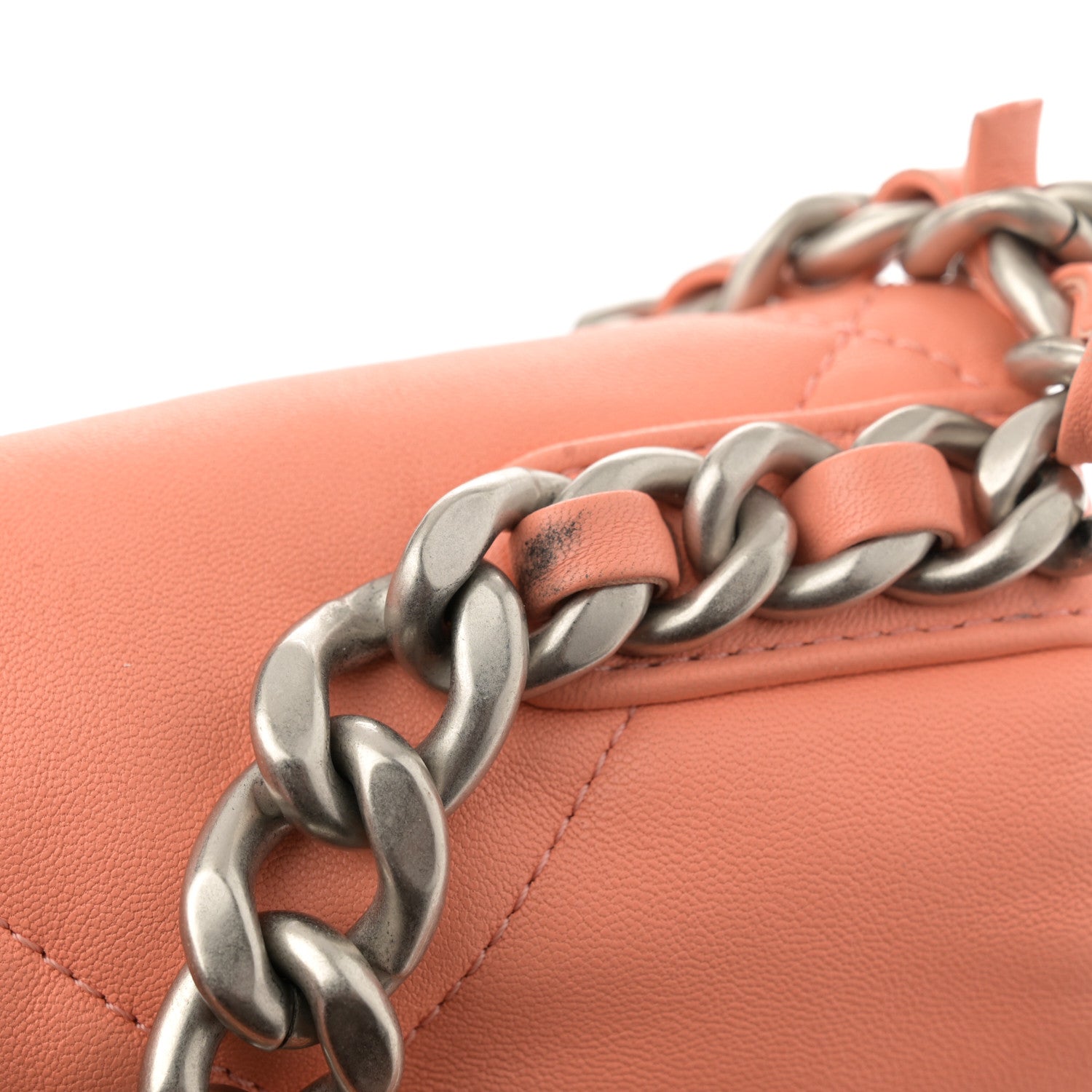 Chanel Lambskin Quilted Medium Chanel 19 Flap Light Orange 14 of 14