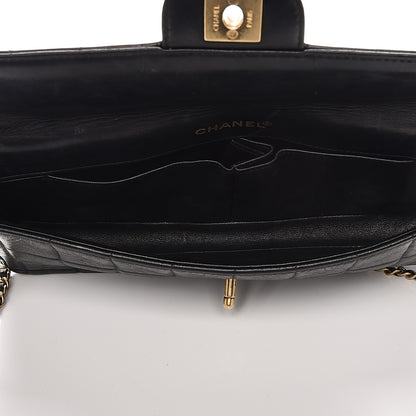Chanel Lambskin Quilted East West Chocolate Bar Flap Black 5 of 13