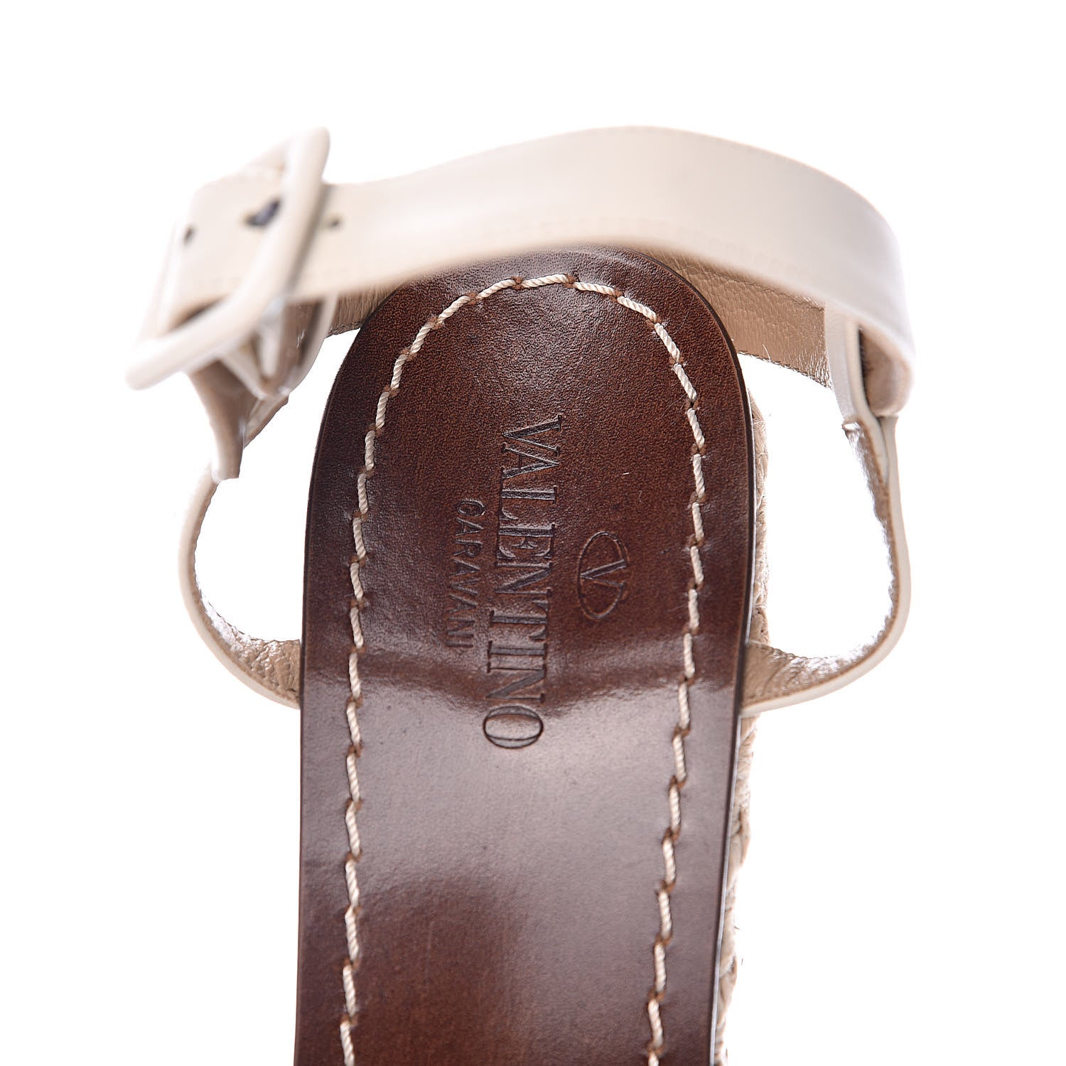 Valentino Garavani Nappa Bow Espadrille Platform Wedge Sandals 40 Light Ivory 6 of 9