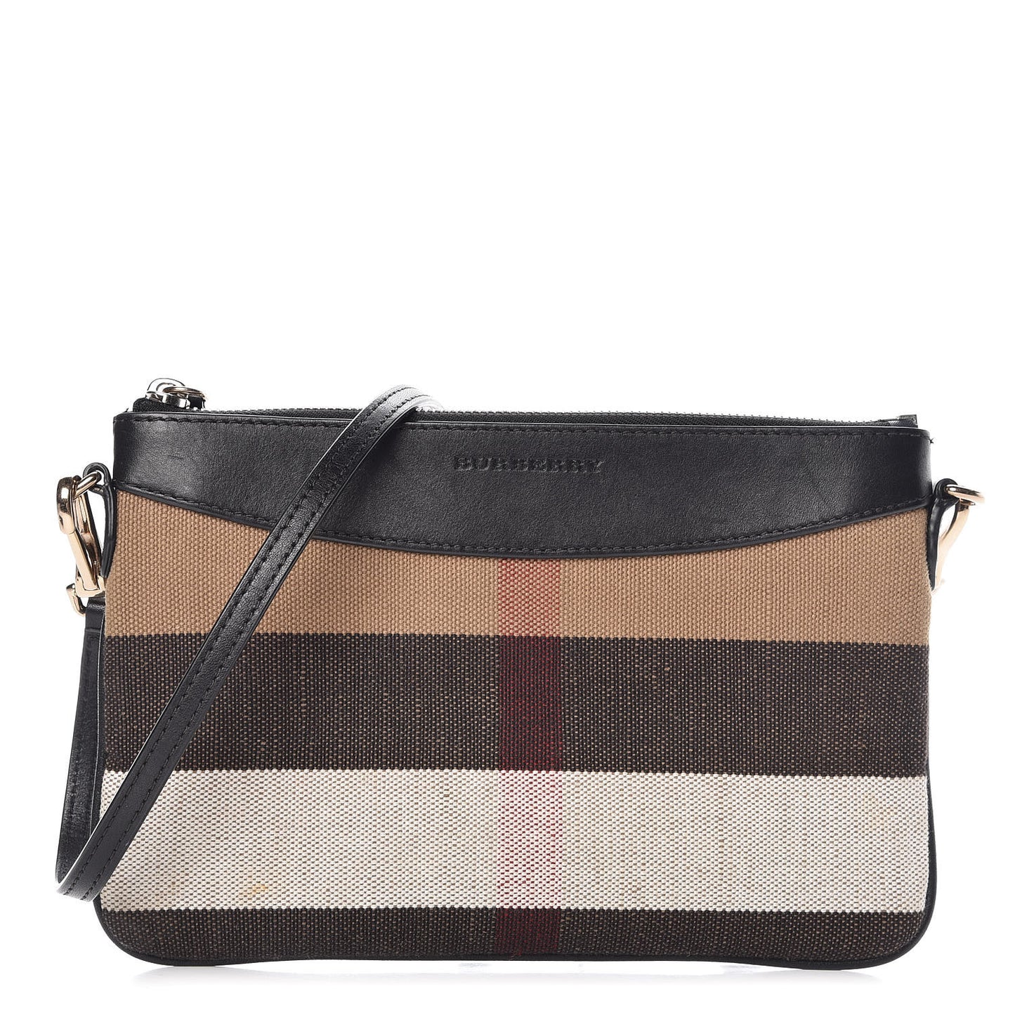 Mega Check Peyton Crossbody Clutch Bag Black