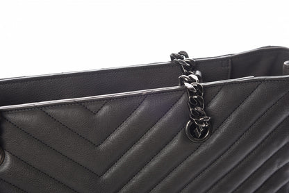 Saint Laurent Sheepskin Matelasse Chevron Large Monogram Shopping Bag Light Coal 12 of 22