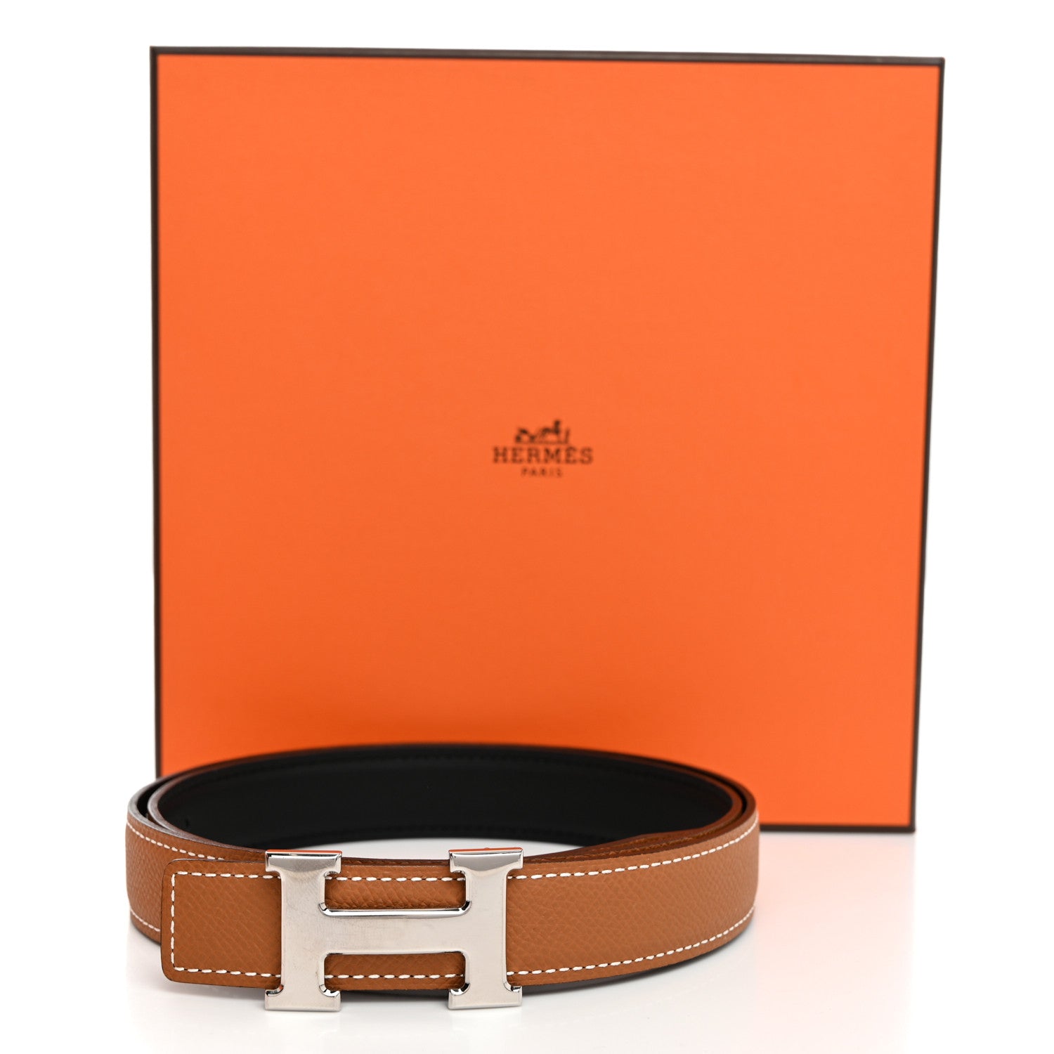 Hermes Box Togo 24mm Mini H Belt 80 32 Black Gold 6 of 6