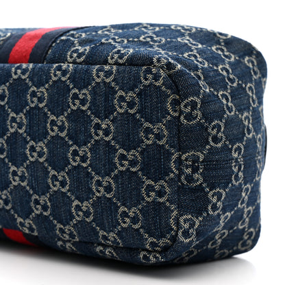 Gucci Denim GG Monogram Web Medium Vanity Blue 10 of 11