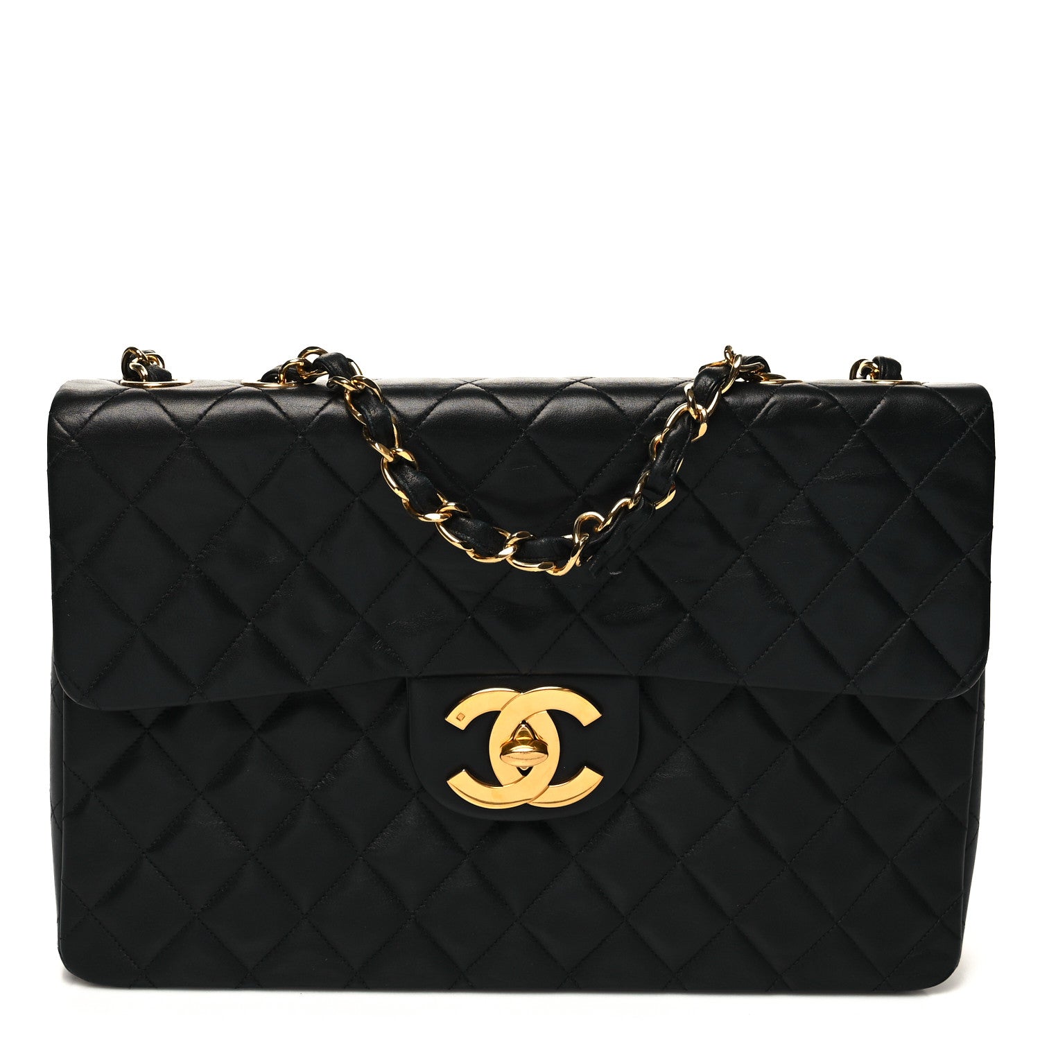 Chanel Lambskin Quilted XL Jumbo Single Flap Black 1 of 13