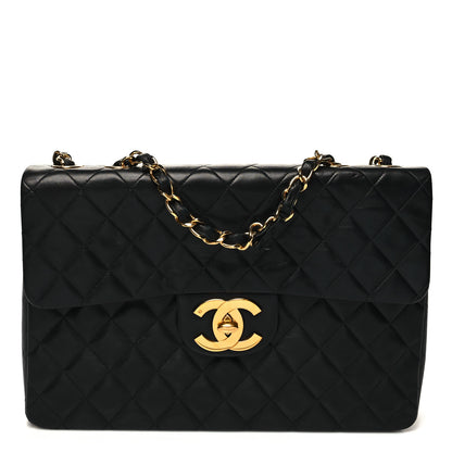 Chanel Lambskin Quilted XL Jumbo Single Flap Black 1 of 13