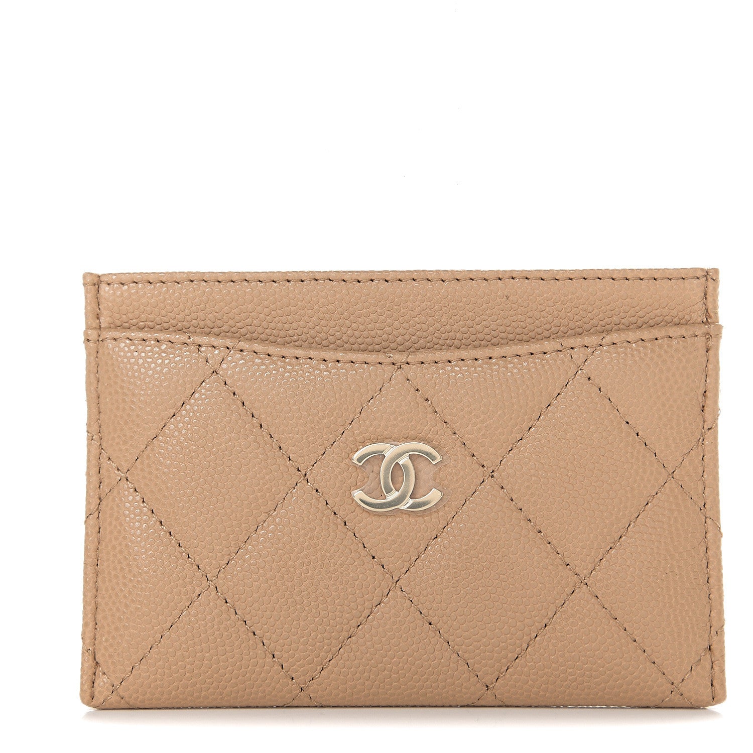 Chanel Caviar Quilted Card Holder Beige 1 of 8