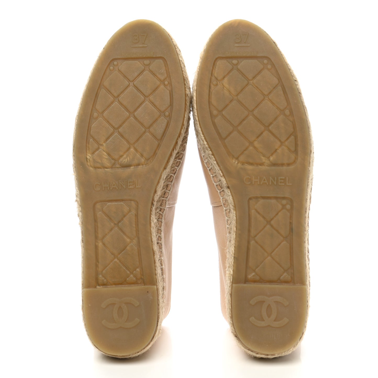 Lambskin CC Espadrilles 37 Beige Black