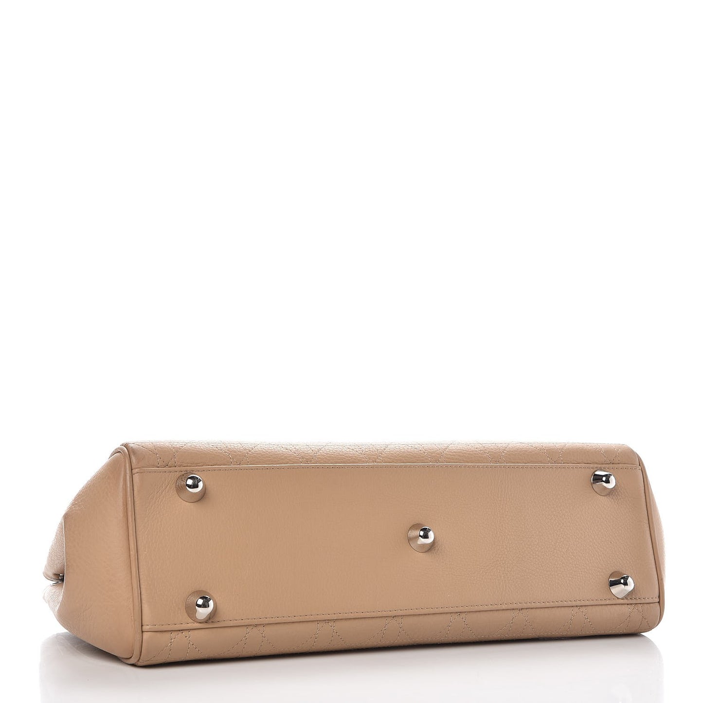 Calfskin Cannage Shoulder Bag Camel