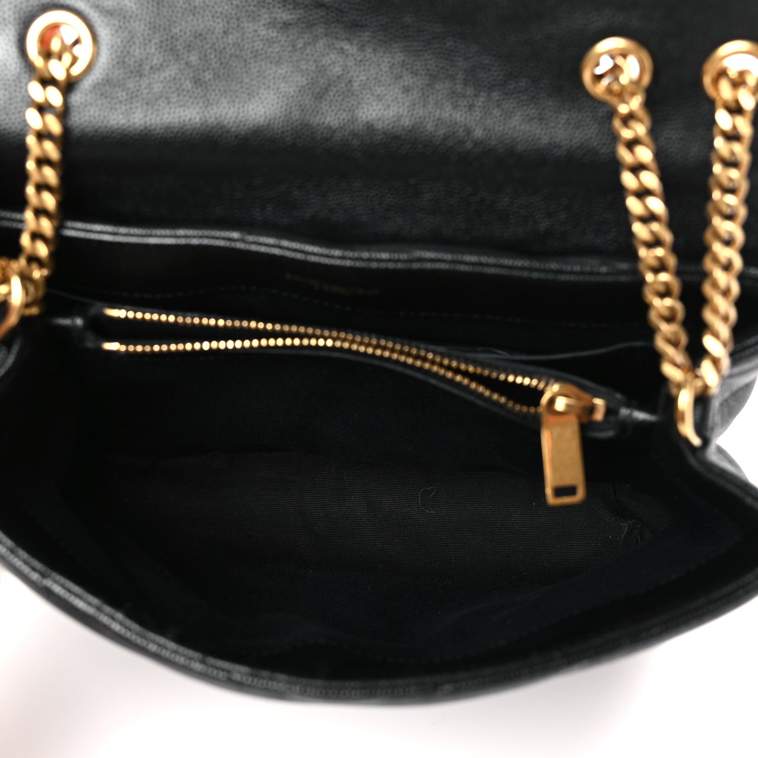 Saint Laurent Grain de Poudre Calfskin Y Quilted Monogram Small Loulou Chain Satchel Black 5 of 8
