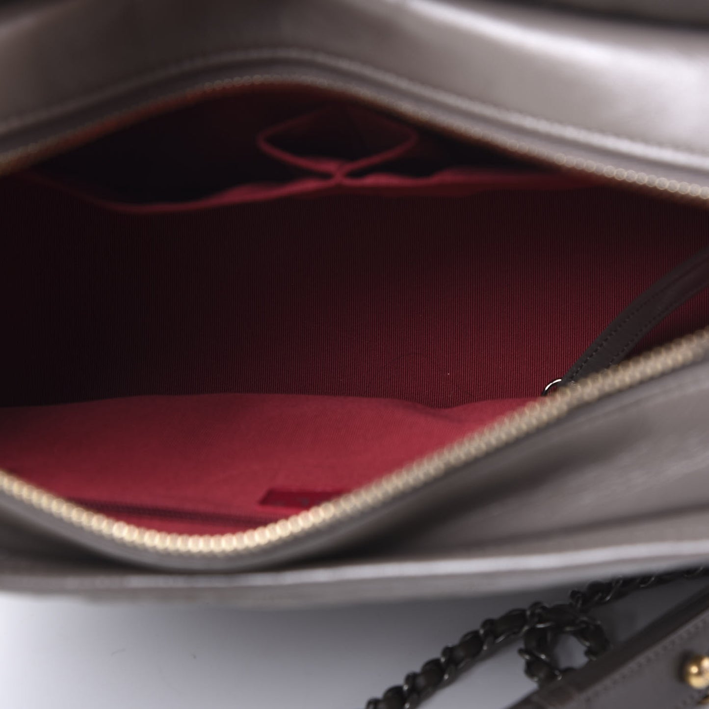 Aged Calfskin Quilted Medium Gabrielle Hobo Grey