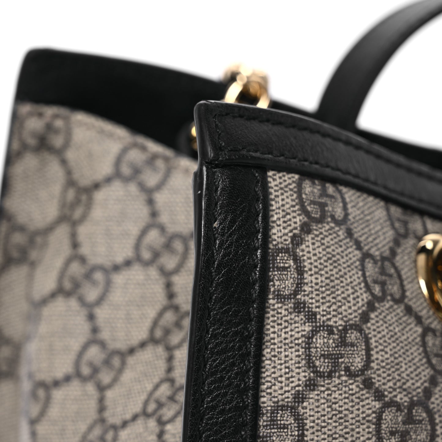 GG Supreme Monogram Medium Padlock Tote Black