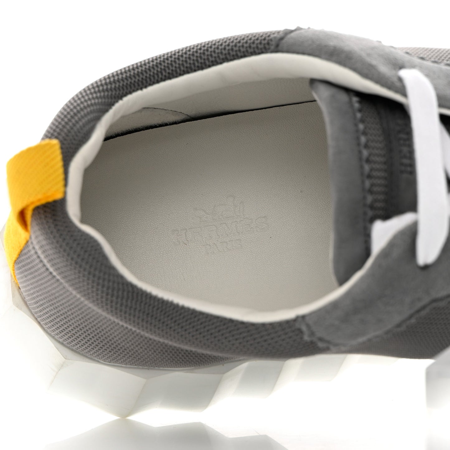 Technical Canvas Suede Goatskin Bouncing Sneakers 43 Gris Fume Jaune