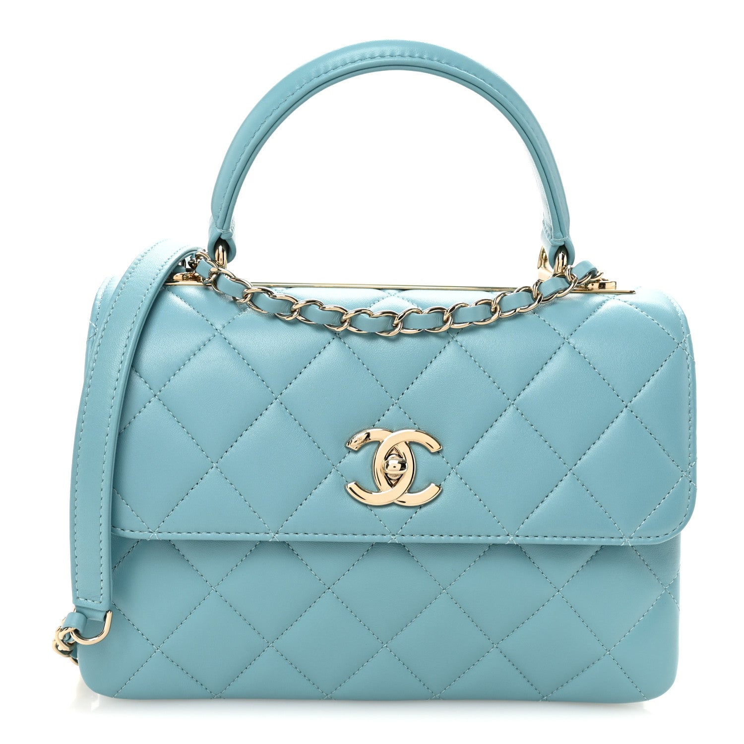 Chanel Lambskin Quilted Small Trendy CC Flap Dual Handle Bag Light