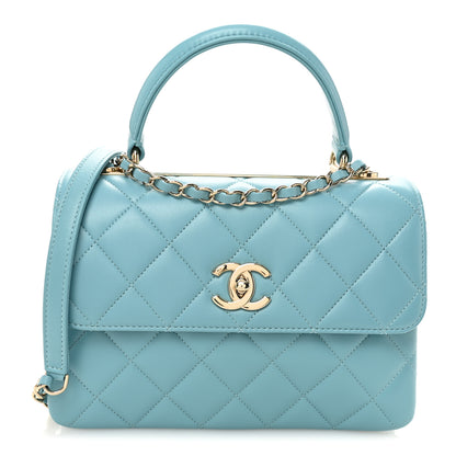 Chanel Lambskin Quilted Small Trendy CC Flap Dual Handle Bag Light Blue 1 of 10