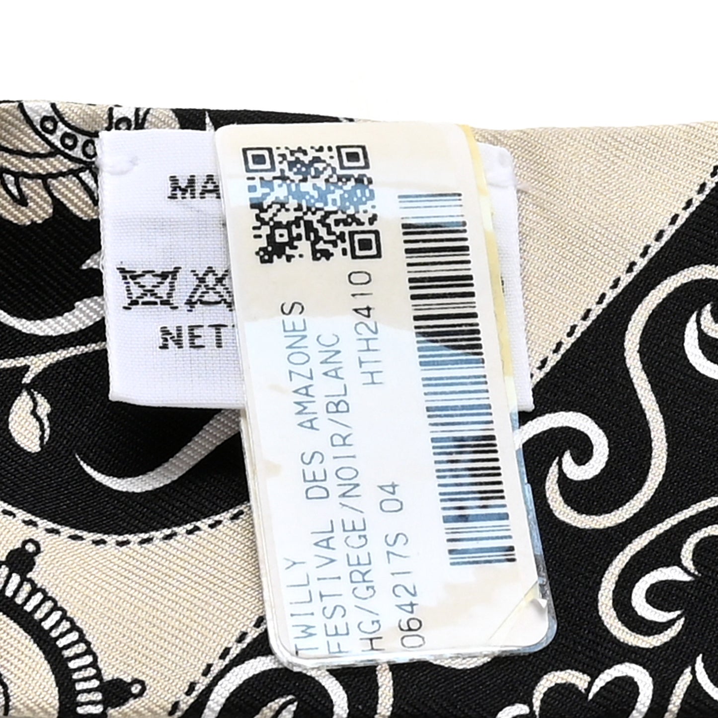 Silk Festival des Amazones Twilly Grege Black White