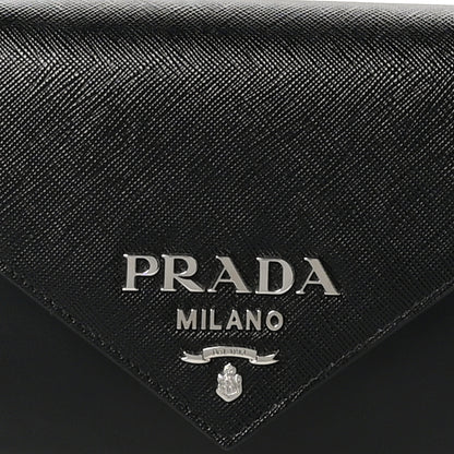 Prada Saffiano City Calf Mini Envelope Bag Black 8 of 11