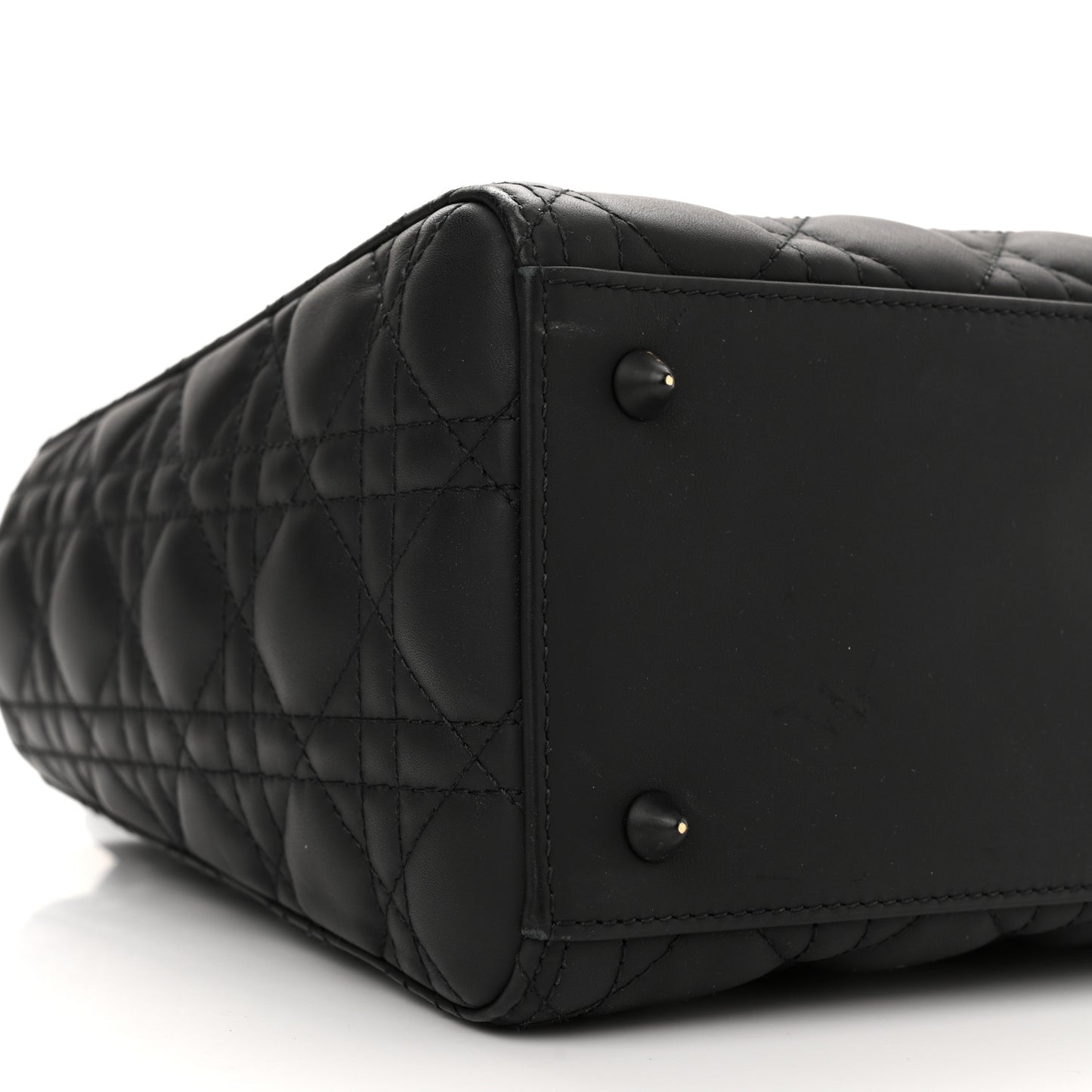 Ultra Matte Calfskin Cannage Medium Lady Dior Black